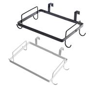 Bolsa de basura de hierro para puerta de armario de cocina, paquete de 2 bolsas de basura colgantes en blanco y negro, ideal para gestión de residuos domésticos y solución de ahorro de espacio