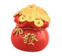 Bolsa de bendición de árbol de dinero de resina, adorno Fengshui para decoración de escritorio del hogar, atrae riqueza, buena suerte, bolsa de bendición