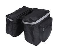 Bolsa de Bicicleta Doble 25L Impermeable Trasera Portaequipajes Lateral para Paseo Al Aire Negro