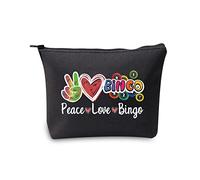 Bolsa de bingo de la suerte, bolsa de bingo de la suerte, regalo para amantes del casino, Peace Love Bingo Negro, 23cm x 5cm x 17cm, moderno
