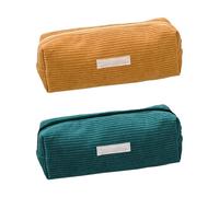 Bolsa De Bolígrafo De Pana De 2 Piezas, Bolsa De Lápiz Simple, Bolsa De Papelería De Gran Capacidad, Bolsa De Lápiz Portátil, Suministros Escolares.