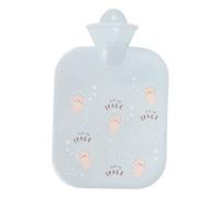 Bolsa de Botella de Agua Caliente de Dibujos Animados de Gran Capacidad de 1300ml, Bolsa Segura a Prueba de Explosiones para Reducir el Dolor, Bolsa de Agua Caliente de PVC para Niñas Y Mujeres(Azul)