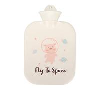 Bolsa de Botella de Agua Caliente de Dibujos Animados de Gran Capacidad de 1300ml, Bolsa Segura a Prueba de Explosiones para Reducir el Dolor, Bolsa de Agua Caliente de PVC para Niñas Y(Blanco)