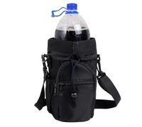 Bolsa de botella de agua - portadora aislada con correa, bolsa de botella ajustable | Eslinga de botella de senderismo, bolsa de botella deportiva al aire libre, portaagua térmica, cubierta, Negro
