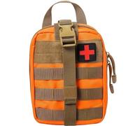 Bolsa de botiquín de primeros auxilios Molle 1000D desprendible, bolsa médica táctica desprendible, saco de primeros auxilios vacía para chaleco, mochila, cinturón, camping y senderismo (Orange)