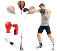 Bolsa de Boxeo Independiente con Standing Reflex Bag - Kit de Entrenamiento de pie Ajustable para Coordinación Mano y Precisión