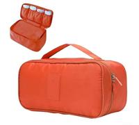 Bolsa de brasier de viaje con diseño de múltiples compartimentos para ropa interior, lencería, trajes de baño y organización esencial de viaje (naranja)