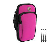 Bolsa de brazo ajustable para teléfono celular, bolsillo para llaves, tarjetas, senderismo, senderismo, jardinería, patinaje, yoga para iPhone 6, 6S, 7, 8 X, XR XS 11, 12 Max Pro Plus Samsung - rosa