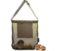 Bolsa de búsqueda de hongos de gran capacidad, plegable, de malla, con bolsillo ajustable con correa cruzada ajustable para uso en exteriores, color negro y verde (verde)