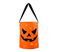 Bolsa de calabaza de Halloween iluminada, bolsas de golosinas portátiles, cubo de caramelos, calabaza, cubo de caramelo de calabaza naranja, bolsas de fiesta iluminadas para niños, suministros de