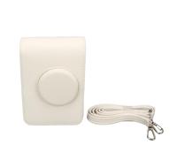 Bolsa de cámara de Cuero PU para Mini Estuche Protectora de rastreo Vintage de EVO con Correa Ajustable y Salida de Fotos Lateral, de Viaje liviano con Textura (Texture Blanche)