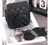 Bolsa de cámara de material PU diseñada específicamente para Fujifilm para MINI 8 9 11 12 con correa desmontable y área trasera de almacenamiento de fotos (blanco)