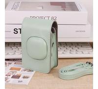 Bolsa de cámara de PU para Fujifilm, para Instax Mini Liplay, funda protectora retro tapa extraíble correa ajustable, cuero PU impermeable (verde)