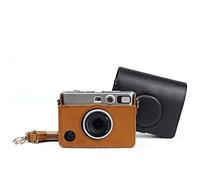 Bolsa de cámara para Fujifilm Instax Mini EVO, funda protectora retro para cámara de hombro con correa de hombro cubierta de piel sintética, Brown, Bolsa para cámara