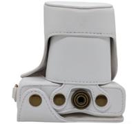 Bolsa de cámara, Retro PU Cuero Caso con correa de hombro para J1 J2 Mirrorless A prueba de golpes Protección resistente al desgaste (blanco)