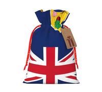 Bolsa de caramelos con diseño de bandera de las Islas Turcas y Caicos con cordón para Navidad, bolsas de regalo reutilizables para fiestas