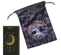 Bolsa de Cartas de Tarot, Bolsa de Tarot de Fase Lunar con cordón | Pequeña Bolsa de Dados de Terciopelo para baraja de oráculos, runas, Joyas, Piedras,