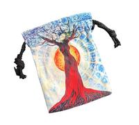 Bolsa de Cartas de Tarot,Bolsas de Tarot de Terciopelo,Bolsas para Envolver Joyas con patrón de Personas de árbol - Bolsa para Tarjetas de Tarot con Cordones Resistentes para exhibir Sus Piezas