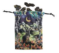 Bolsa de cartas de tarot rúnico | Bolsa portaadivinación de doble cara, organizador de joyas, bolsa con cordón | Bolsa de almacenamiento con cordón de Tarot para dados de juego, cosméticos, mármol