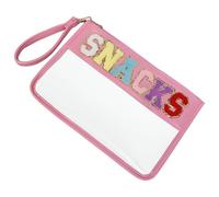 Bolsa de cartas universitaria para niñas, accesorios de mochila de animación, 12.6 x 8.7 pulgadas, portátil, impermeable, de PVC, bolsa de almacenamiento de cosméticos y aperitivos con cremallera y