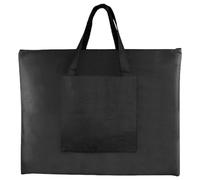 Bolsa de Cartera de Arte 22x14 Bolsa de Cartera de Cierre de la Cremallera con Mango y Bolsillo Externo de Lienzo Negro Impermeable Almacenamiento para tableros de Dibujo, Cartel, Archivo