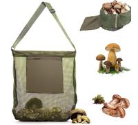 Bolsa de Caza de Setas y Hongos de Malla Plegable - Bolsa de Recolección Portátil para Forraje, Acampar, Viajes y Senderismo - Verde Bosque