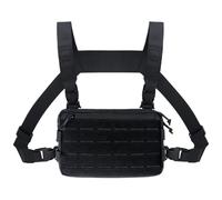 Bolsa de caza para pecho genérica | Bolsa de pecho multifunción ajustable | hombre para senderismo bicicleta caminando montaña viaje trabajo entrenamiento, Negro, Se référer au