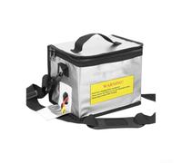 Bolsa de celda de litio resistente al fuego, funda impermeable a prueba de explosiones para carga y transporte seguros de baterías de coche modelo de avión, diseño compacto con asa (blanco-B)
