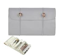 Bolsa de cepillo de maquillaje, soporte de cepillo de maquillaje,Roll up Travel Makeup Brush Case - Caja de aseo de viaje enrollable con bolsas desmontables, maquillaje de organización plegable, cosmé