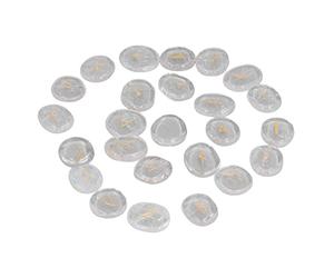 Bolsa de Chakra de Energía de Runas, Piedras de Runa de Cristal Blanca, Piedra de Palma para Meditación, Yoga, Equilibrio de Chakra, Decoración de brujas. Palms de Bolsillo de