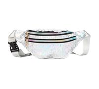Bolsa De Cintura Brillante Riñonera holográfica for mujer, riñonera con holograma, PU, viaje a la playa, plátano, cadera, cremallera, bolso con cinturón, bolsas de pecho for chica, 1 ud. Para Viajes