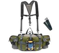 Bolsa de Cintura con Paquete de riñones, Paquete de Cintura con Dos Soportes para Botellas de Agua, Ruta de excursión, Mochila Lumbar para Correr en Ciclismo de Viaje, Paquetes