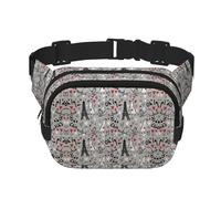 Bolsa de cintura cuadrada de doble capa con estampado de hurones para hombres y mujeres, modelo de moda francesa, Negro -, Talla única
