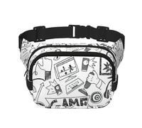 Bolsa de cintura cuadrada de doble capa con estampado de videojuegos para niños, accesorios de entrenamiento para hombres y mujeres