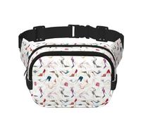 Bolsa de cintura cuadrada versátil de doble capa con estampado de zapatos de tacón alto para hombres y mujeres, bolsa de uso diario, Negro -, Talla única