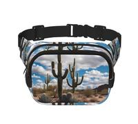 Bolsa de cintura multifuncional con estampado de cactus, bolsa de mensajero unisex de moda, bolsa de almacenamiento deportiva de viaje