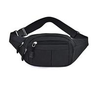 Bolsa de Cintura para Hombres Bolso de Cintura Informal Deportes de Viajes al Aire Libre Mochila Cruzada clásica (Negro)
