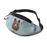 Bolsa De Cintura Táctica Cara De Oso Unisex Riñonera Ajustable,Casual Riñoneras Hombre para Bici Viajar Actividades 14X35Cm