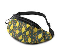 Bolsa De Cintura Táctica Limón Amarillo Unisex Riñonera Running Moda,Ajustable Riñoneras Hombre para Entrenamiento Fiesta Ciclismo 14X35Cm