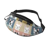 Bolsa de cintura unisex con estampado de bulldog francés, accesorio de viaje para gafas de sol, carteras, pasaportes y llaves