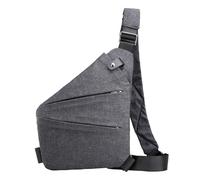 Bolsa de cinturón antigoteo, bolsa de cinturón para viajes, deporte, bolsa de pecho, bolsa de hombro, bolsa de hombro antidensa para hombres y mujeres, impermeable y segura, gris, ver descripción