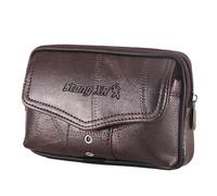 Bolsa de cinturón de color sólido neutro a la moda, bolsa de cintura, bolsa de teléfono, tarjeta de embrague con flores, café, Talla única