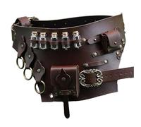 Bolsa de cinturón falso de alquimia medieval - Cinturón de transporte de poción, cinturón de caballero medieval ajustable con soportes | Bolsa Steampunk resistente, diseño multibolsillo para juegos de