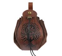 Bolsa de cinturón Medieval, Bolsa de Cuero Vikingo para Monedas, cordón marrón, riñonera renacentista Larp, Accesorios de Disfraz de Tiro con Arco Vintage para Hombres y Mujeres