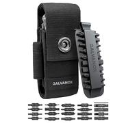 Bolsa de cinturón para multiherramientas Leatherman con Kit de 21 Brocas - Juego de Accesorios EDC con Funda y Puntas de Destornillador de Extremo Plano con Soporte (Ultra Duradero 59HRC)