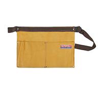 Bolsa de clavos Faithfull de doble bolsillo en piel de ante - Cinturón de herramientas con presilla para martillo y cinturón ajustable para carpinteros, techadores y ebanistas - Color tostado