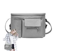 Bolsa de cochecito para teléfono, bolsa organizador de cochecito, Caddy de cochecito multifuncional - Almacenamiento para cochecito, carrito de carrito con portavasos para caminar, viajar,