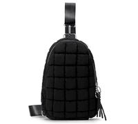 Bolsa de Cofre de Tope de Moda Pack Color sólido Pack Acolchado Fanny Bag Bag Sling Bag Sling Cierre pequeña (Negra)