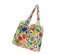 Bolsa de comestibles expandible con diseños de agua, plegable y portátil, para compras eficientes y viajes, viajes multiusos, Vegetable Paradise, Belleza masiva