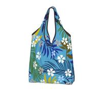 Bolsa de comestibles reutilizable, ramas botánicas, hojas y margaritas (2) bolsa de almacenamiento de tela lavable ligera para mujer